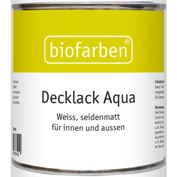 Biofarben Decklack Aqua weiss seidenmatt für innen und aussen